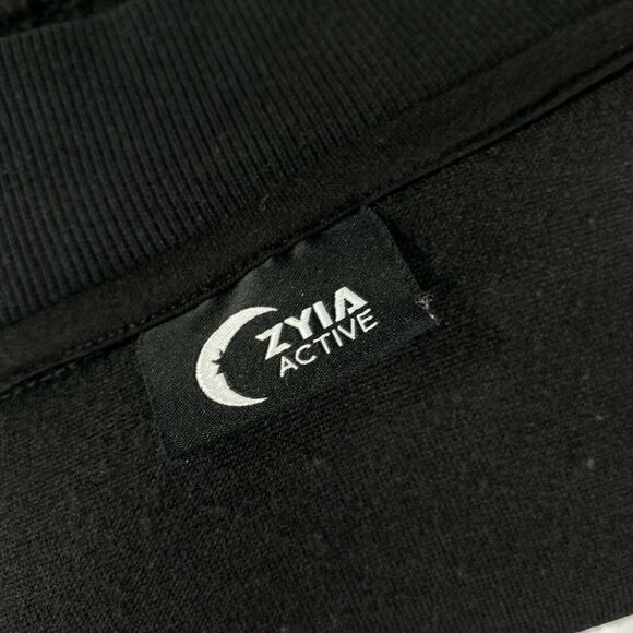 Zyia Active Leopard Flying V Teddy Fleece Jacket High Pile Black Zip Up Size S - Picture 3 of 11